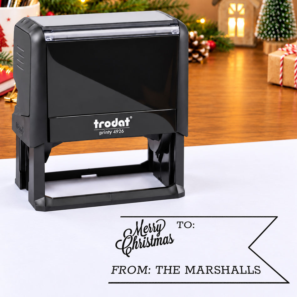Trodat Printy 4926 | Gift Tag Christmas Rubber Stamp | 75 x 38mm