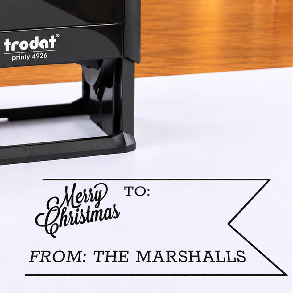 Trodat Printy 4926 | Gift Tag Christmas Rubber Stamp | 75 x 38mm