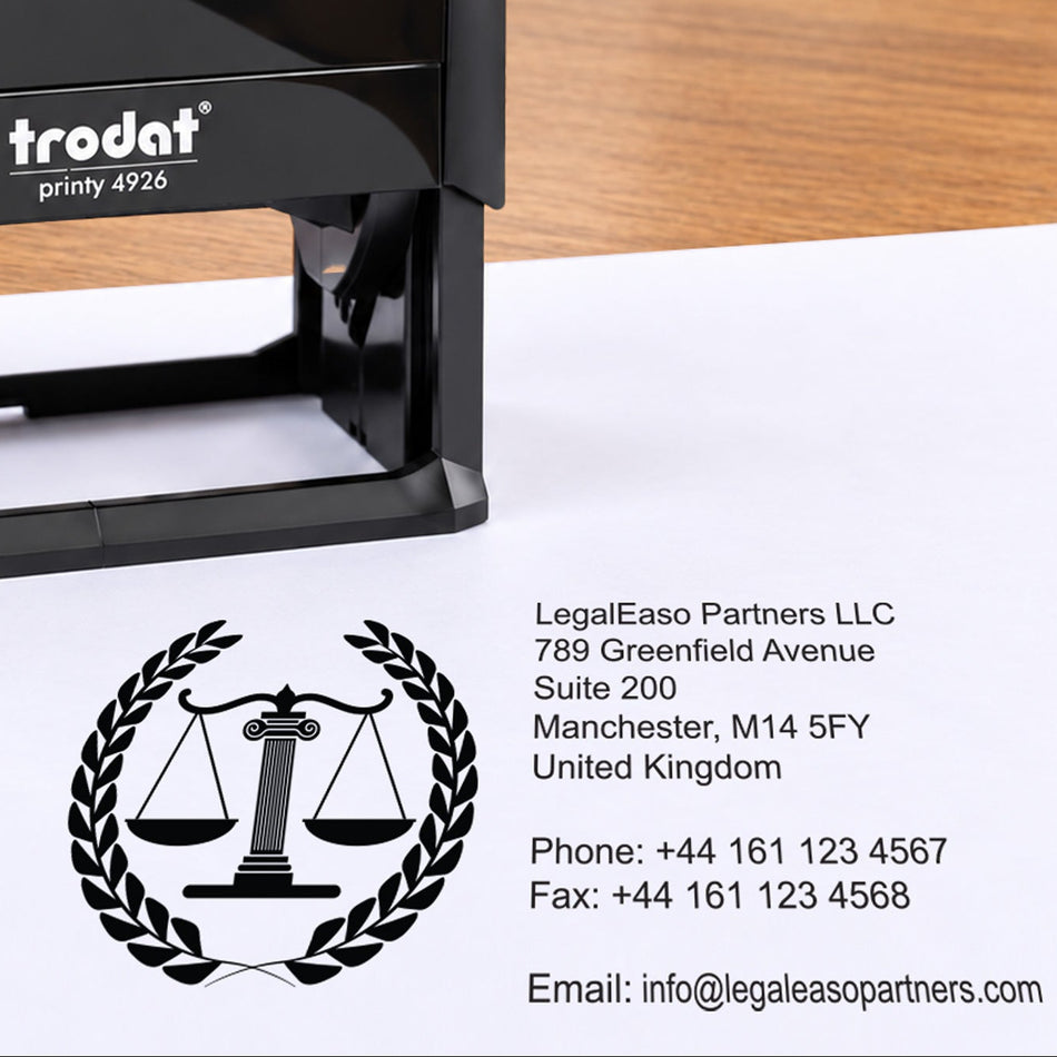Custom Text and Logo Stamp | 75 x 38mm | Trodat Printy 4926 Business Packaging Stamp