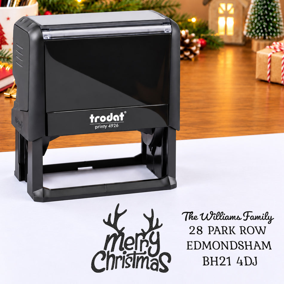 Trodat Printy 4926 | Merry Christmas Rubber Stamp | 75 x 38mm