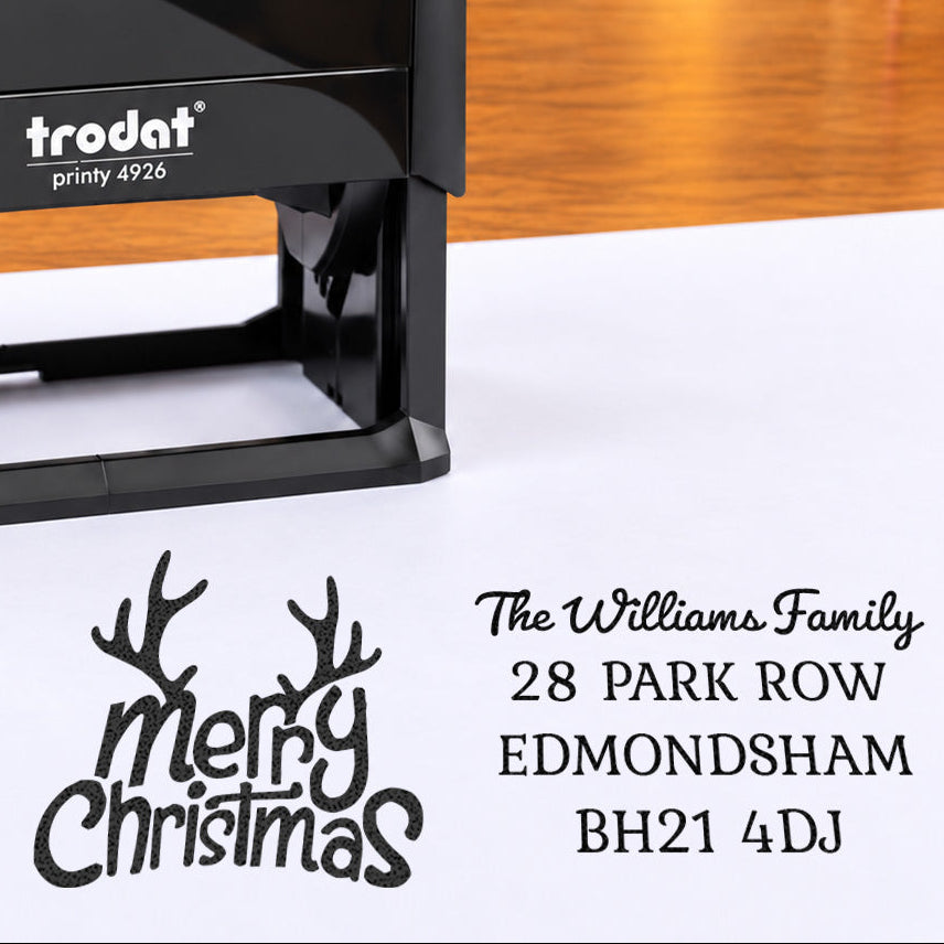Trodat Printy 4926 | Merry Christmas Rubber Stamp | 75 x 38mm