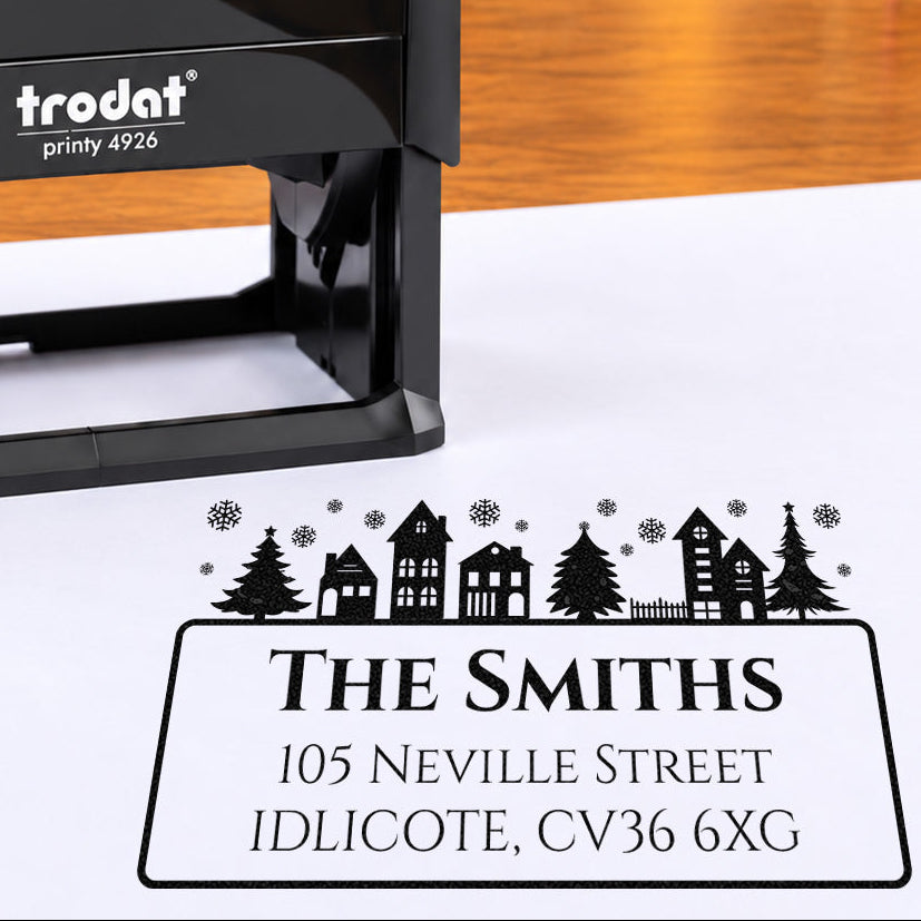 Trodat Printy 4926 | Christmas Theme Address Rubber Stamp | 75 x 38mm