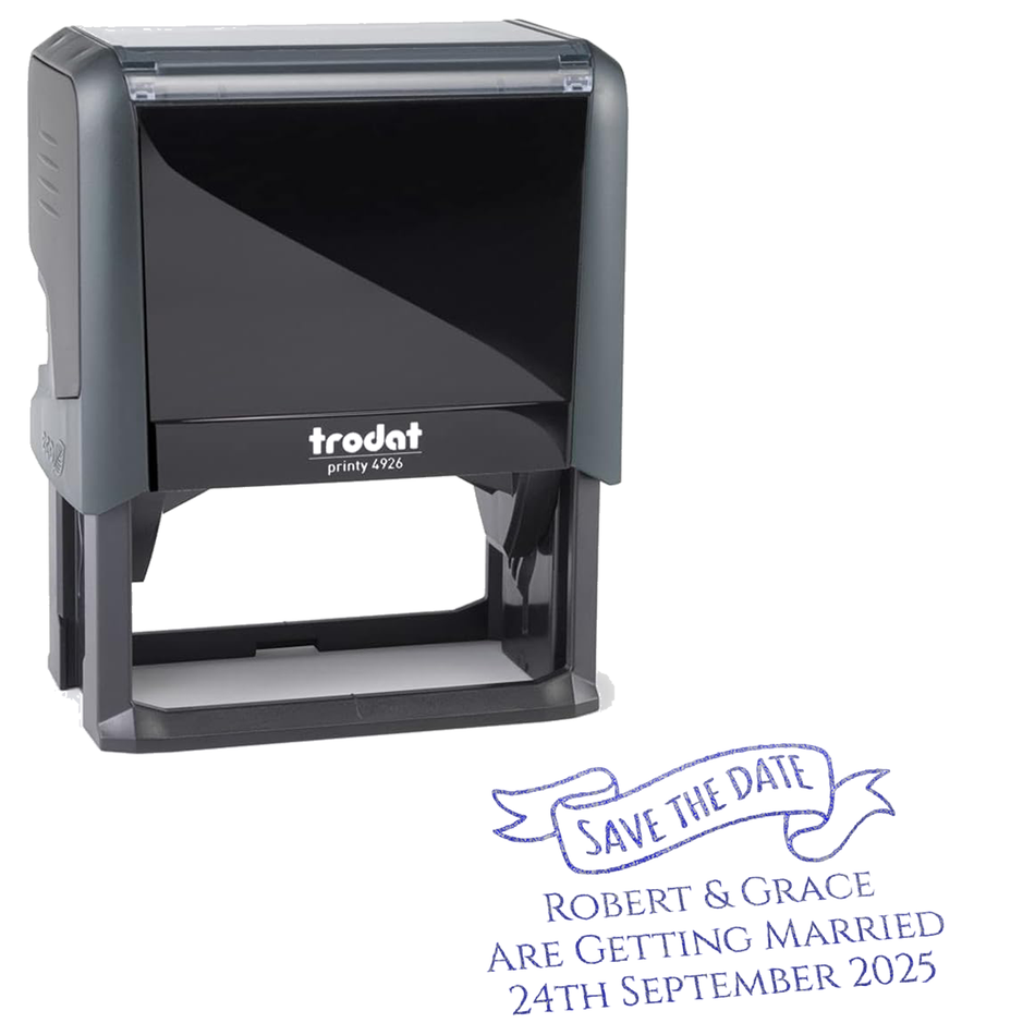 Trodat Printy 4926 | Save The Date, Getting Married Wedding Rubber Stamp | 75 x 38mm