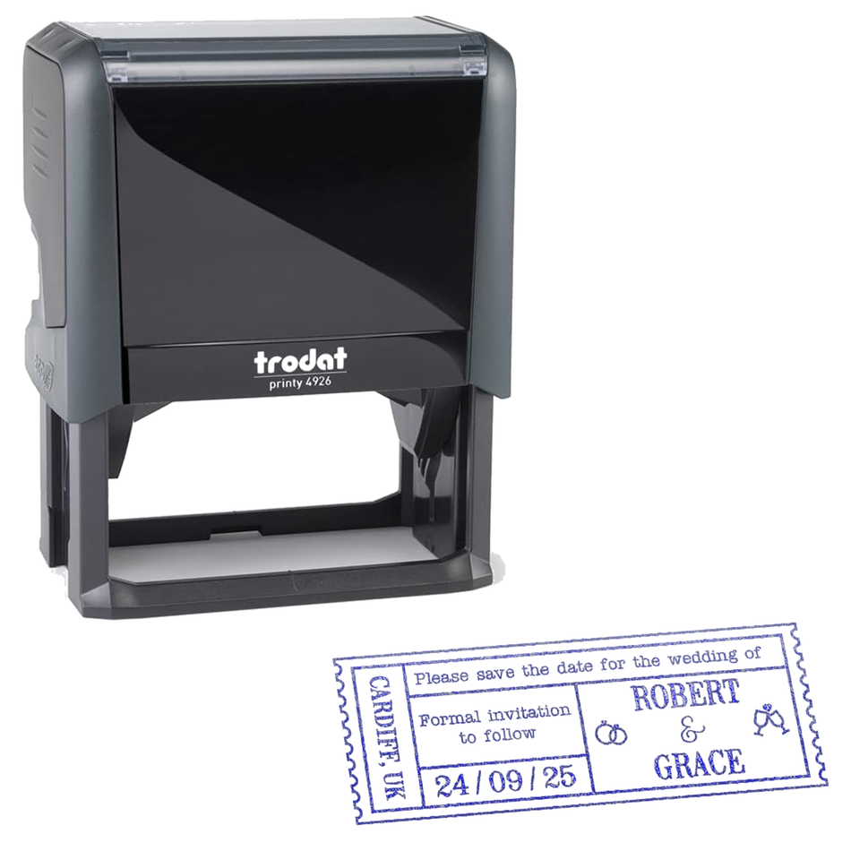 Trodat Printy 4926 | Ticket Wedding Rubber Stamp | 75 x 38mm