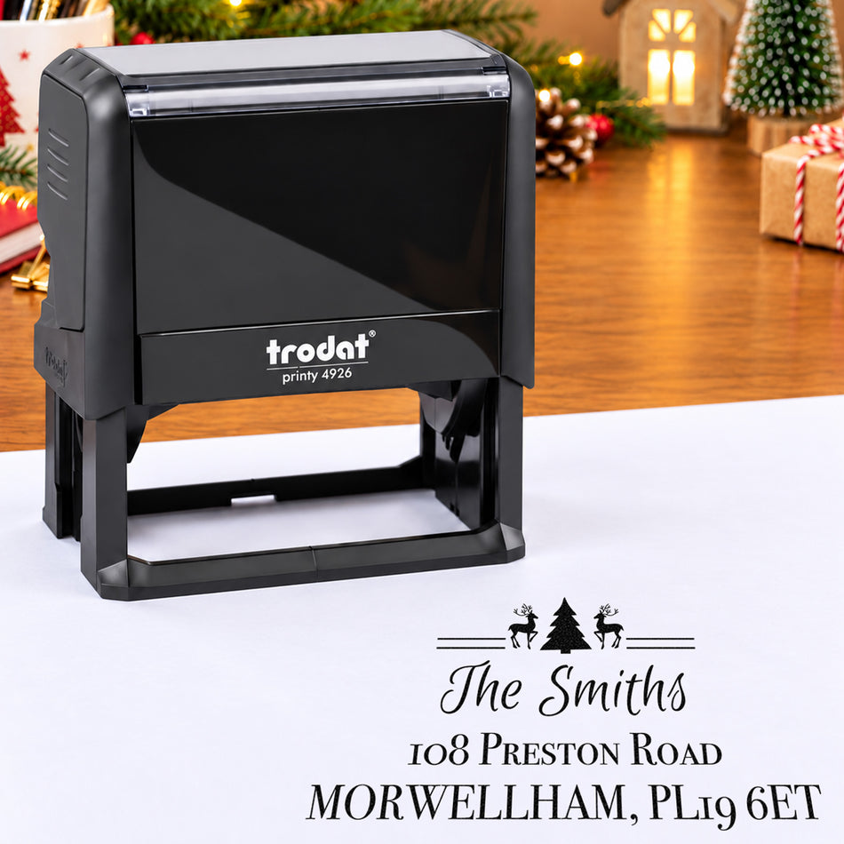 Trodat Printy 4926 | Christmas Address Rubber Stamp | 75 x 38mm