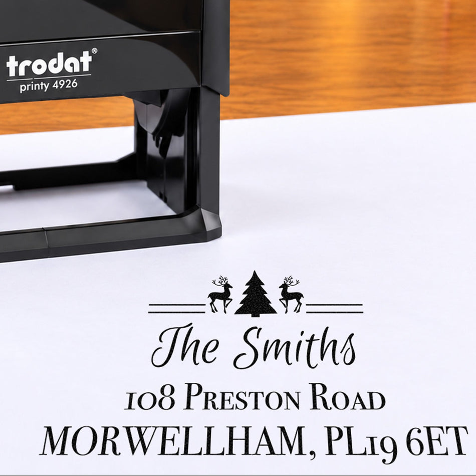 Trodat Printy 4926 | Christmas Address Rubber Stamp | 75 x 38mm
