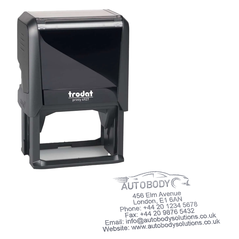 Trodat Printy 4927 | 9 Line Text & Logo Rubber Stamp | 60 x 40mm