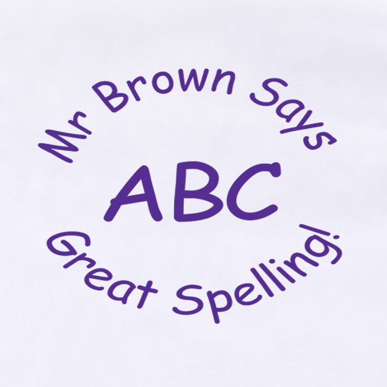 Personalised ABC Teacher Stamp | Literacy & Reading Classroom Stamp | Self Inking School Stamp 25 x 25mm
