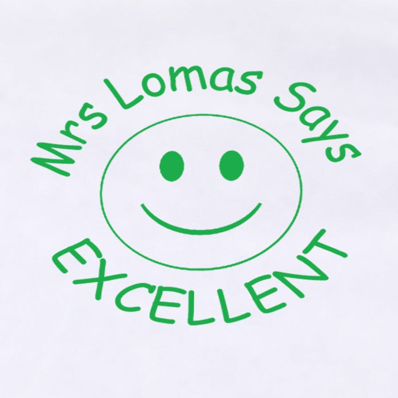 Personalised Smiley Face Teacher Stamp | Classroom Reward & Marking Stamp | Self Inking School Stamp 25 x 25mm