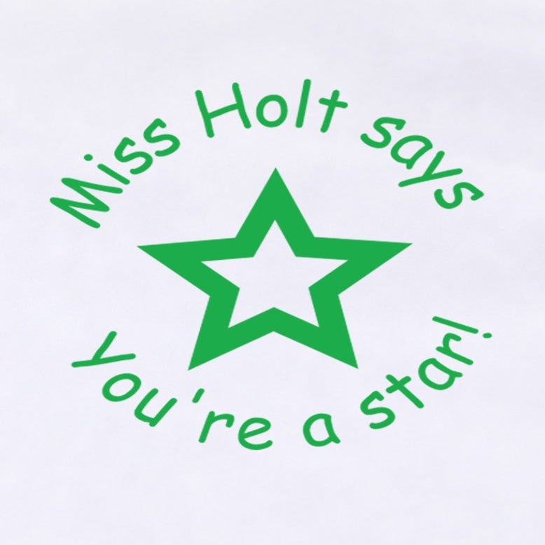 Personalised Teacher Star Stamp | Custom Name School Reward Stamp | Self Inking Classroom Stamp 25 x 25mm