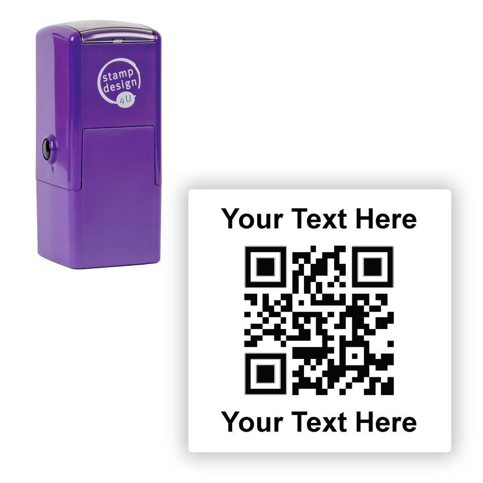 SD4U 4933 - 25 x 25mm - Personalised QR Stamp - QR Code and up to 2 Lines of Text