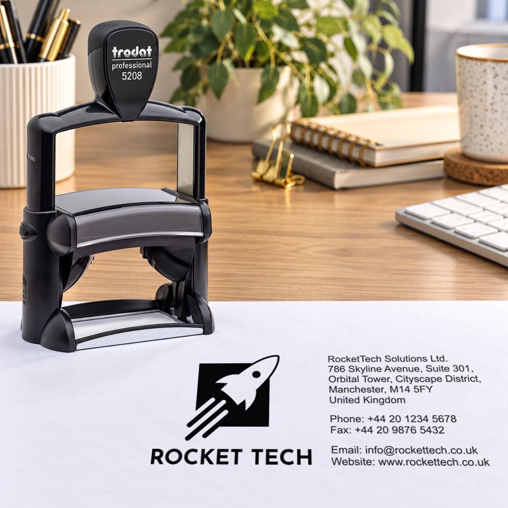 Large Custom 10 Line Text & Logo Stamp | 68 x 47mm | Trodat Professional 5208