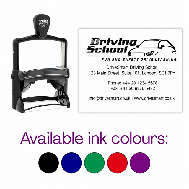 Very Large 12 Line Text & Logo Rubber Stamp | 85 x 55mm | Trodat Professional 5211