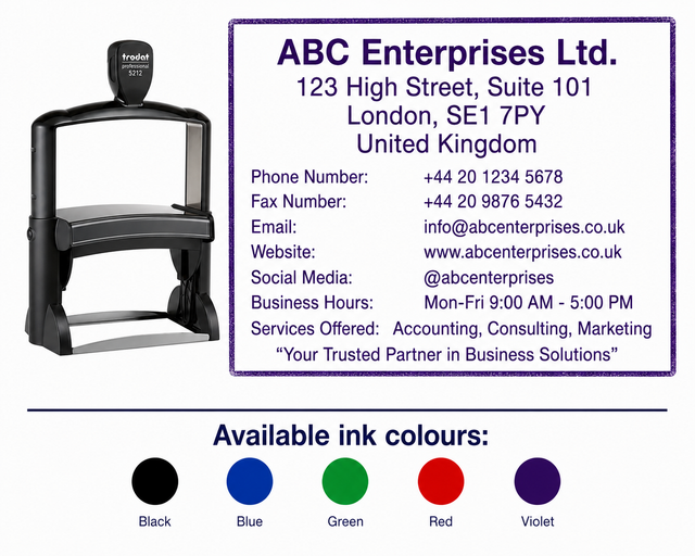14 Line Custom Text Stamp Huge Print Area | 116 x 70mm Trodat Professional 5212