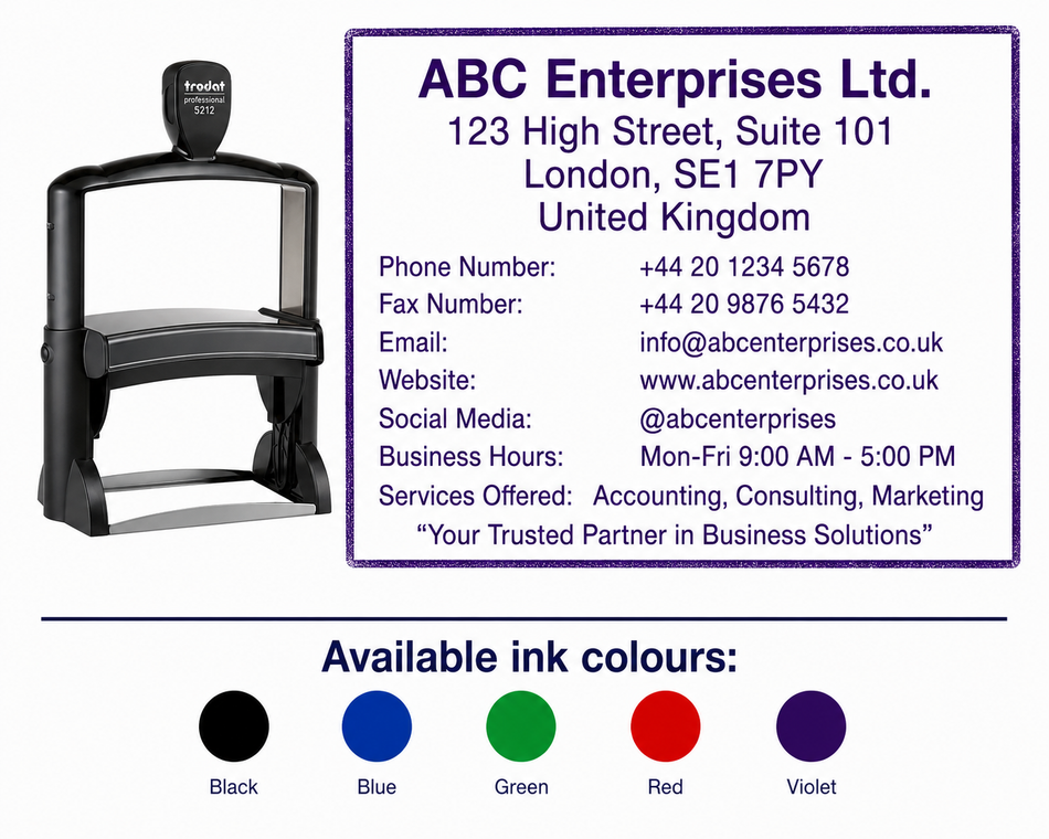 Trodat Professional 5212 | 14 Line Text Stamp Huge Print Area | 116 x 70mm
