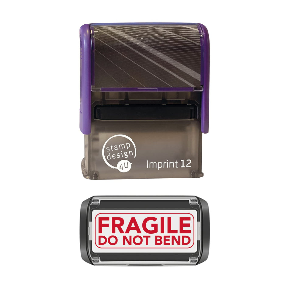 SD4U Imprint 12 FRAGILE Stamps, Do Not Bend, Glass, Do Not Stack, Handle with Care Stamp in Red Ink