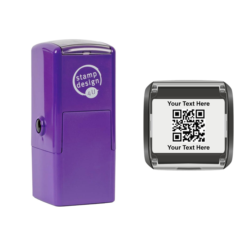 SD4U 4933 - 25 x 25mm - Personalised QR Stamp - QR Code and up to 2 Lines of Text