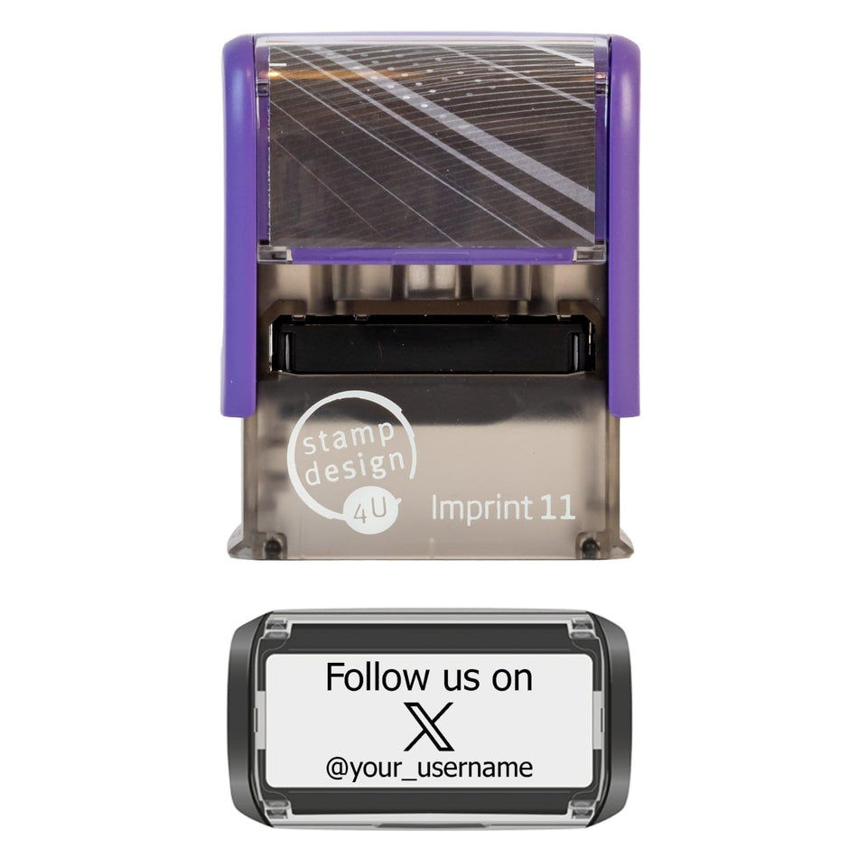 SD4U Imprint 11 |  X/Twitter Social Media Rubber Stamp | 37 x 13mm