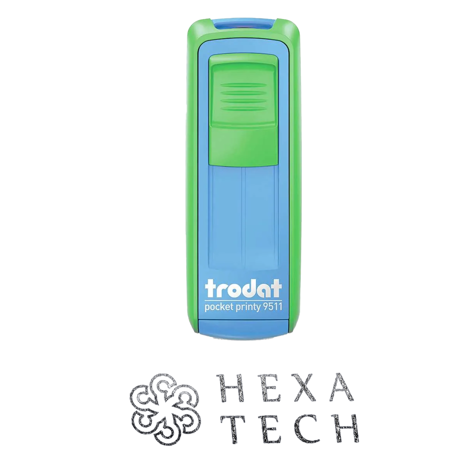 Trodat Printy 9511 Pocket Stamp |  Logo Rubber Stamp | 38 x 14mm