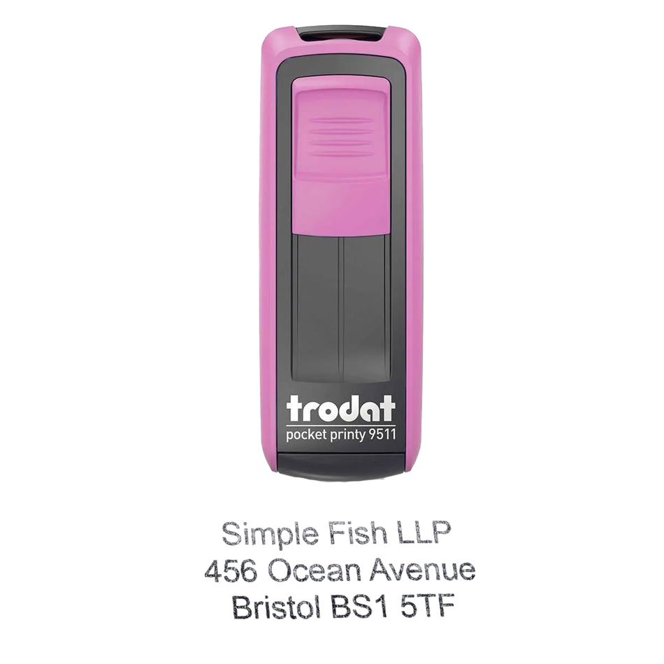 Trodat Printy 9511 Pocket Stamp | 3 Line Text Rubber Stamp | 38 x 14mm