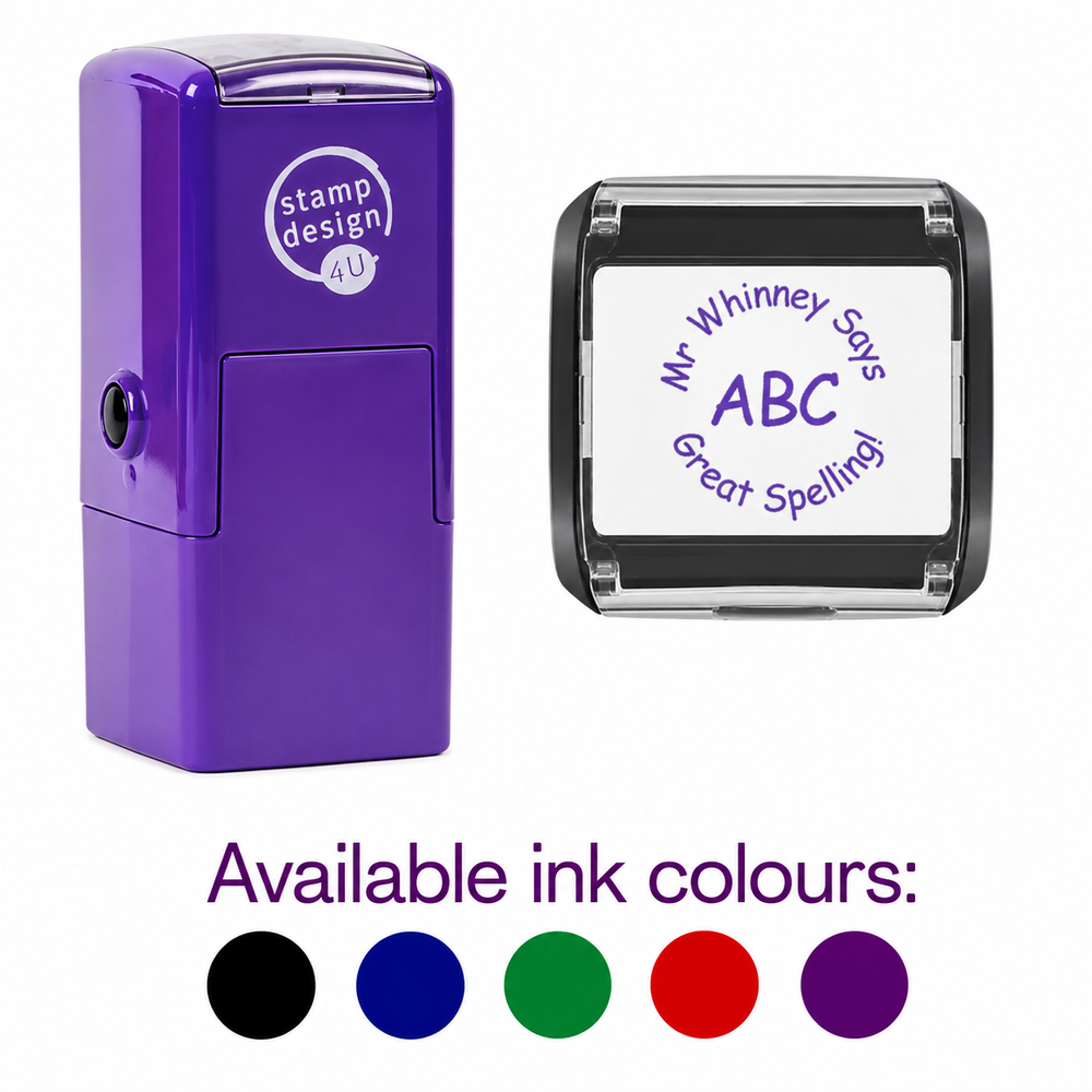 Personalised ABC Teacher Stamp | Literacy & Reading Classroom Stamp | Self Inking School Stamp 25 x 25mm