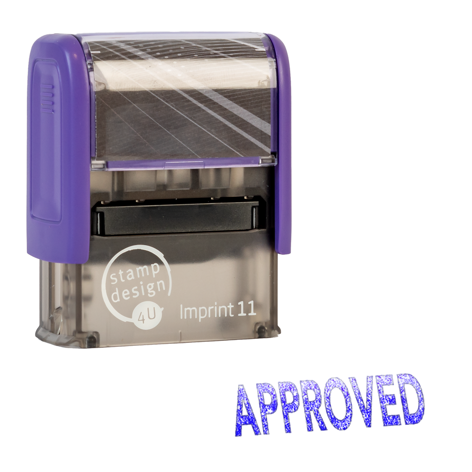 SD4U Imprint 11 APPROVED Word Stamp in 5 Ink Colours | 38 x 14mm