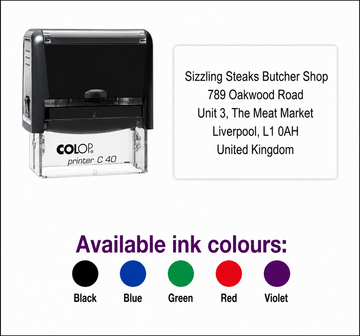 Colop Printer C40 | 5 Line Text Rubber Stamp | 57 x 21mm
