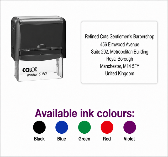 Colop Printer C50 | 6 Line Text Rubber Stamp | 70 x 30mm