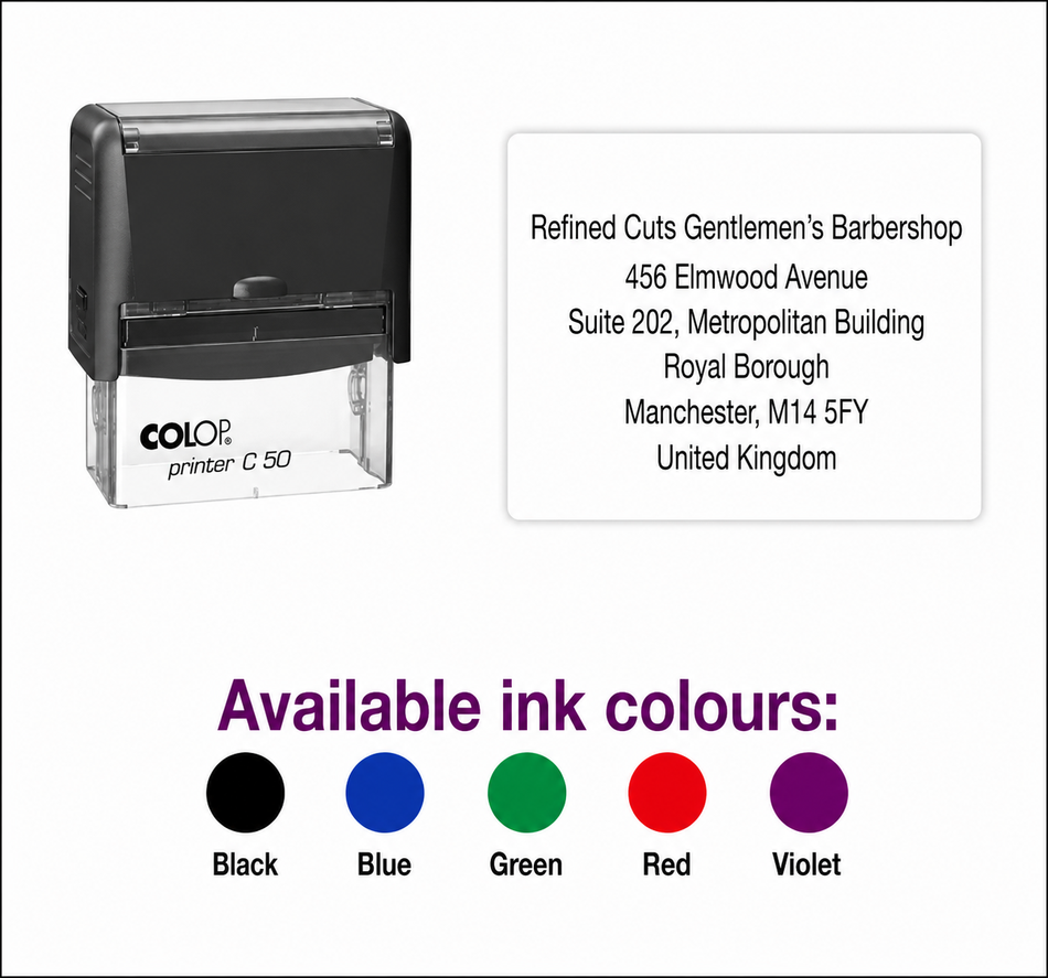 Colop Printer C50 | 6 Line Text Rubber Stamp | 70 x 30mm