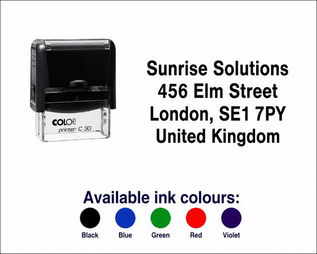 Colop Printer C30 | 4 Line Text Rubber Stamp | 47 x 17mm