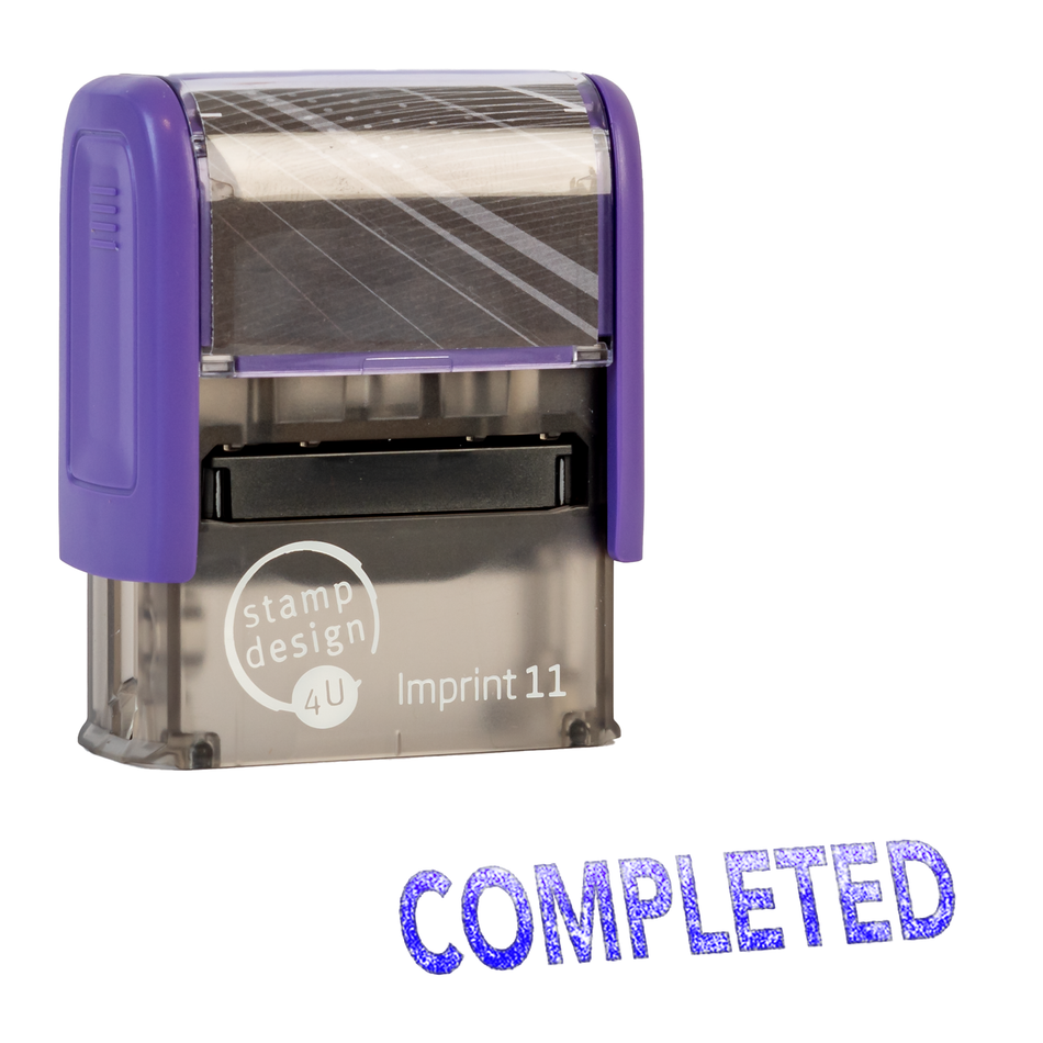 SD4U Imprint 11 COMPLETED Word Stamp in 5 Ink Colours | 38 x 14mm