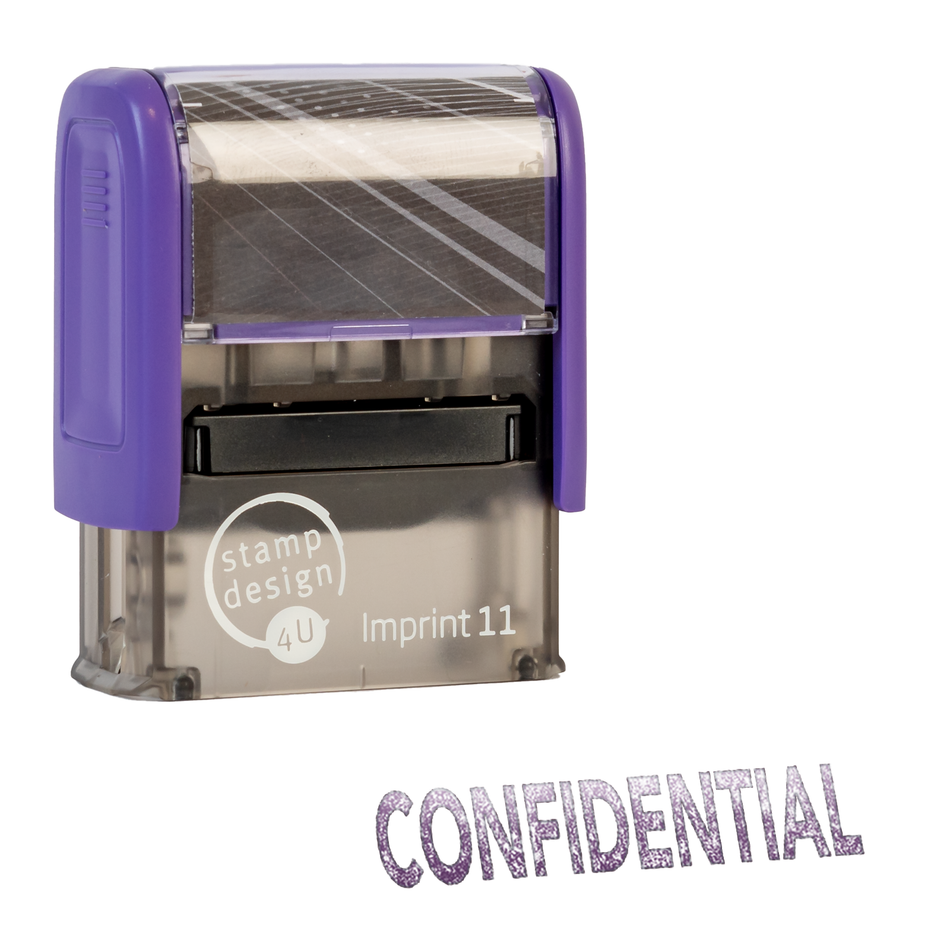 SD4U Imprint 11 CONFIDENTIAL Word Stamp in 5 Ink Colours | 38 x 14mm