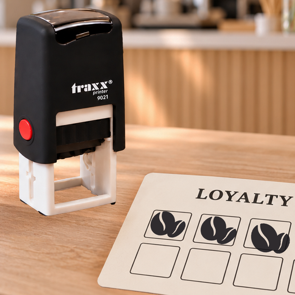 Traxx 9021 14 x 14mm Loyalty Stamp - Coffee Bean