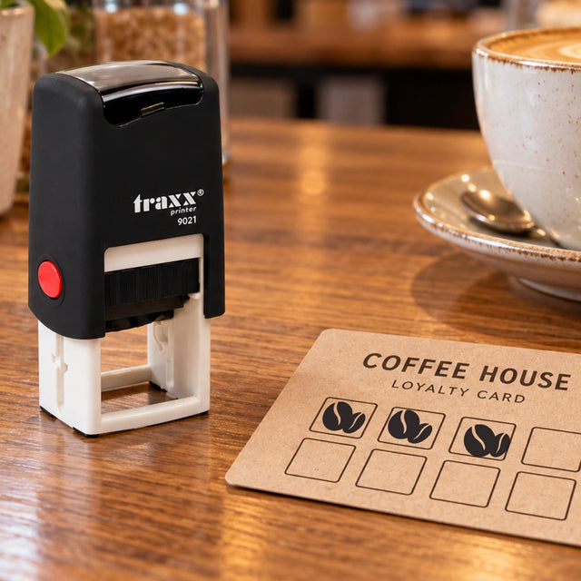Traxx 9021 14 x 14mm Loyalty Stamp - Coffee Bean