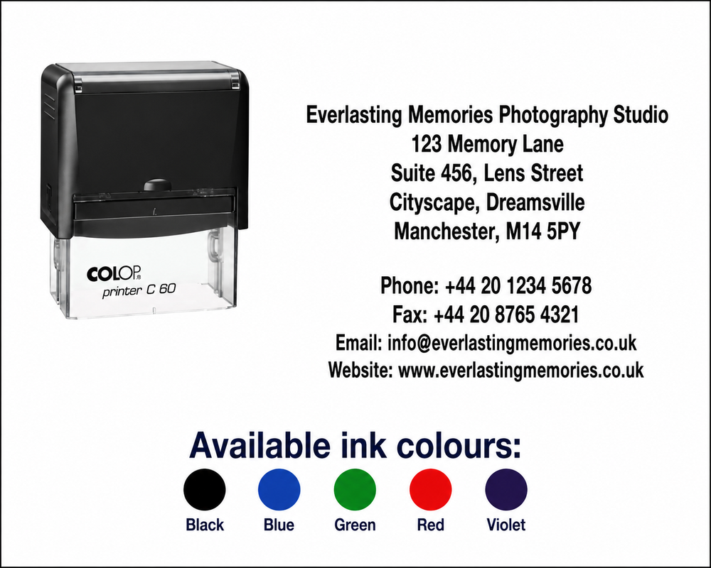 Colop Printer C60 | 8 Lines Text Rubber Stamp | 75 x 38mm