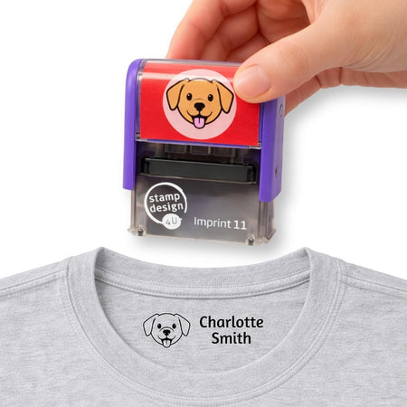 SD4U Imprint 11 | 2 Line 'Dog' Clothing Marker Rubber Stamp | 37 x 13mm