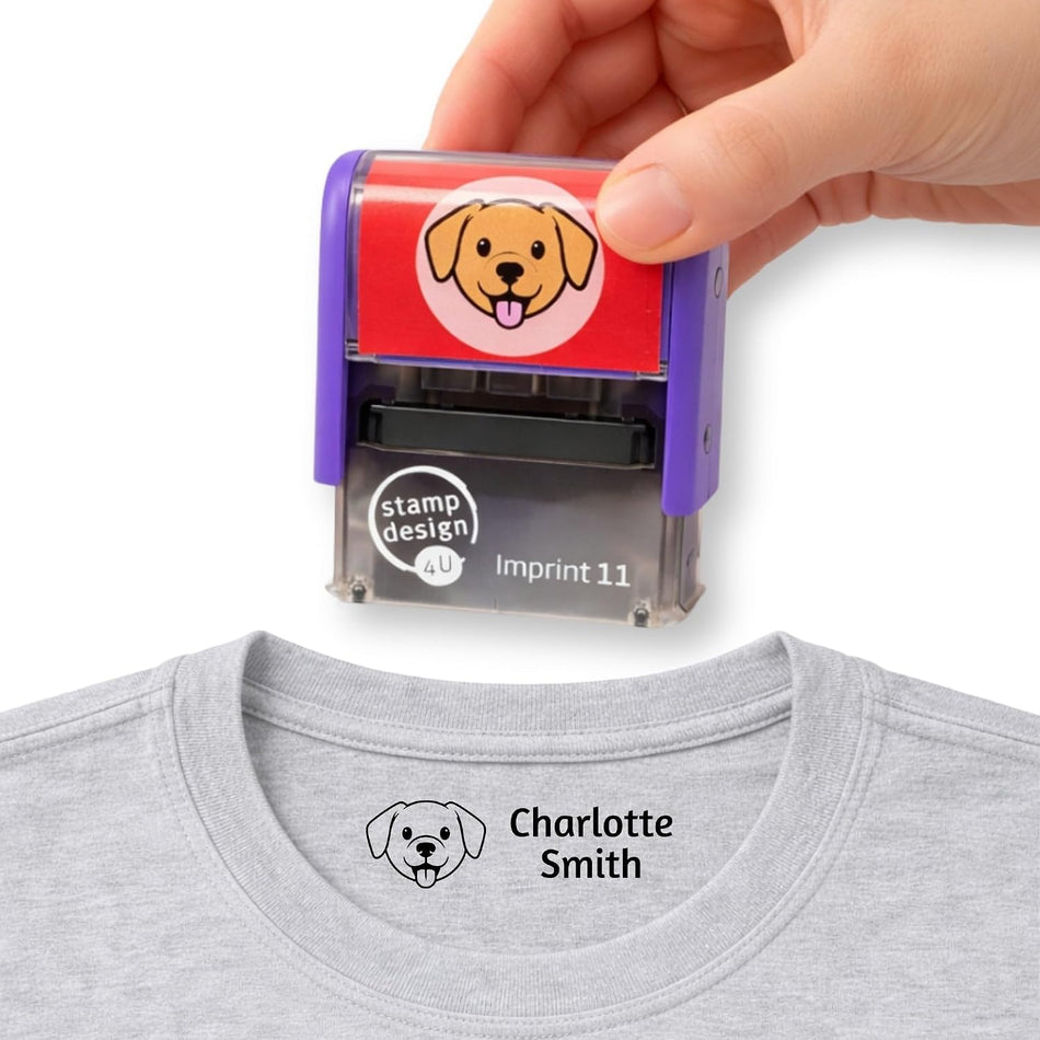 SD4U Imprint 11 | 2 Line 'Dog' Clothing Marker Rubber Stamp | 37 x 13mm