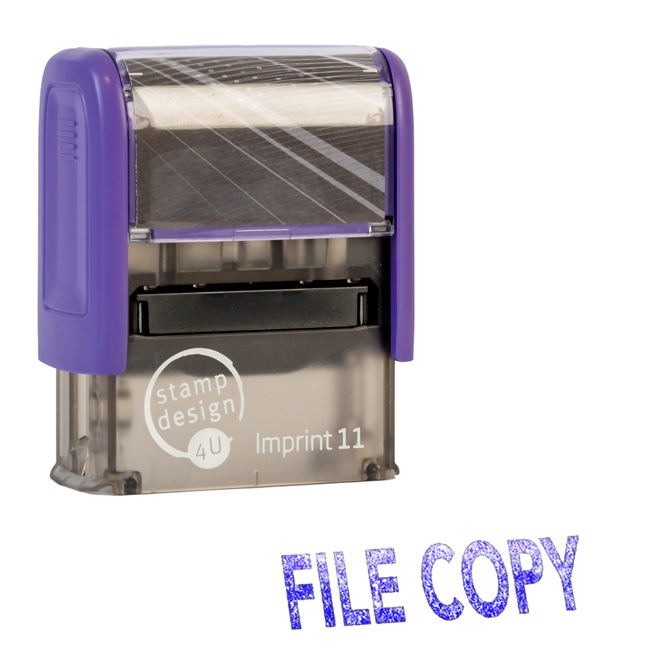 SD4U Imprint 11 FILE COPY Word Stamp in 5 Ink Colours | 38 x 14mm