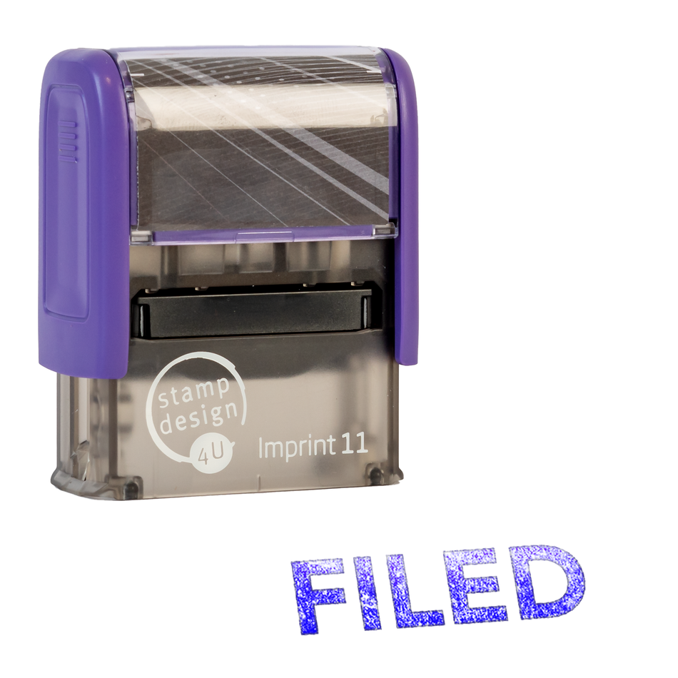 SD4U Imprint 11 FILED Word Stamp in 5 Ink Colours | 38 x 14mm