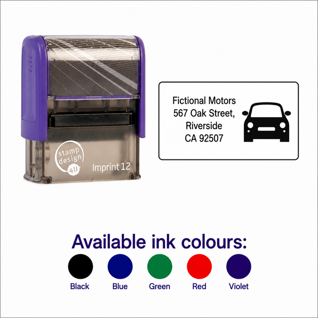 Custom 4 Line Text & Logo Rubber Stamp | 47 x 17mm | SD4U Imprint 12