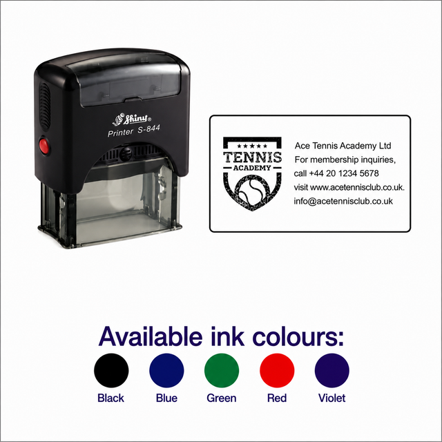 Custom 5 Line Text and Logo Stamp | Shiny Printer S844 Stamp Self-Inking Business Stamp