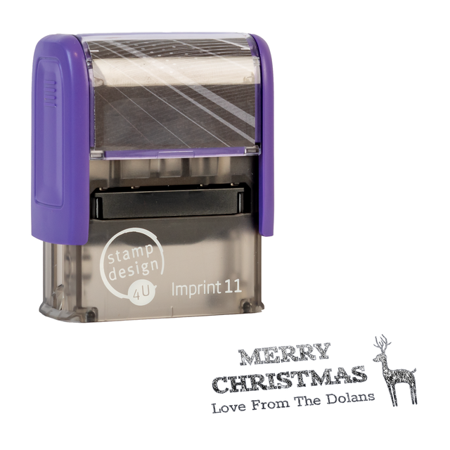SD4U Imprint 11 | Reindeer Christmas Rubber Stamp | 37 x 13mm – Black