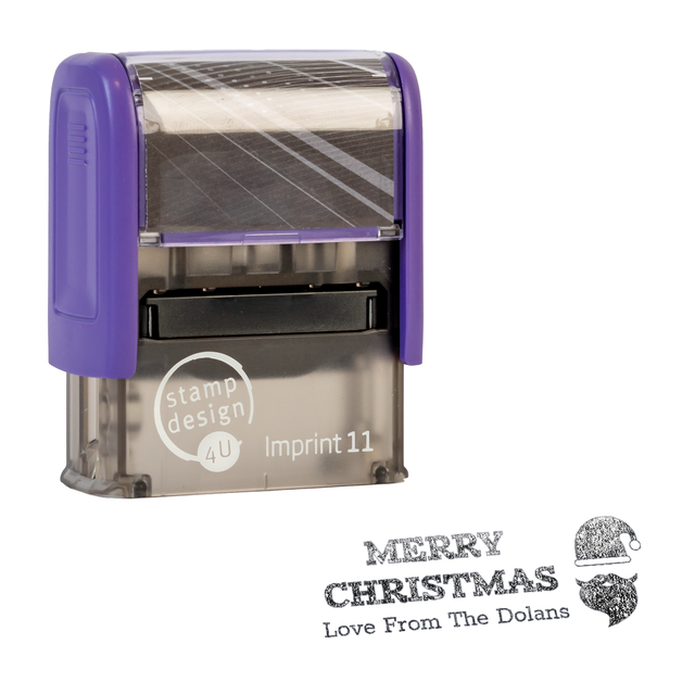 SD4U Imprint 11 | Santa Christmas Rubber Stamp | 37 x 13mm – Black