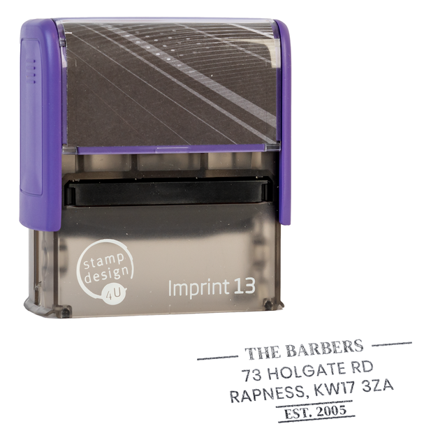 SD4U Imprint 13 | Name & Address Rubber Stamp | 57 x 21mm – Black