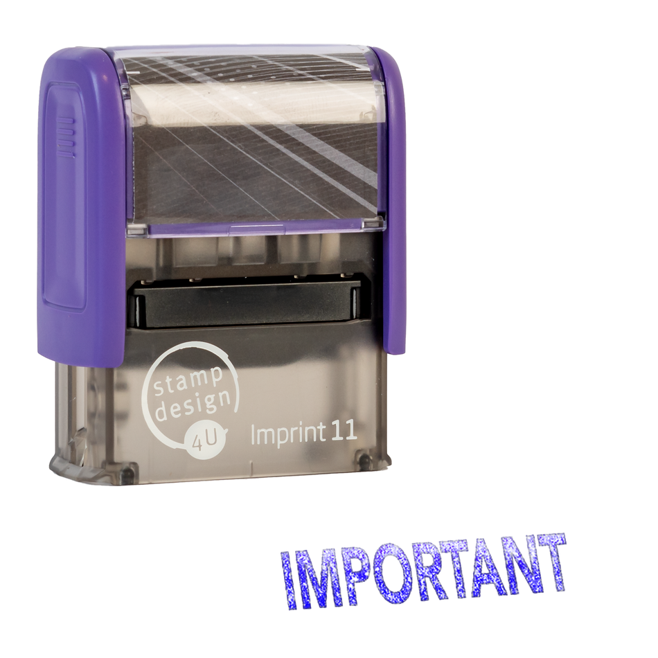 SD4U Imprint 11 IMPORTANT Word Stamp in 5 Ink Colours | 38 x 14mm