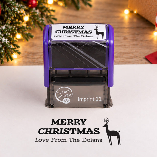 SD4U Imprint 11 | Reindeer Christmas Rubber Stamp | 37 x 13mm