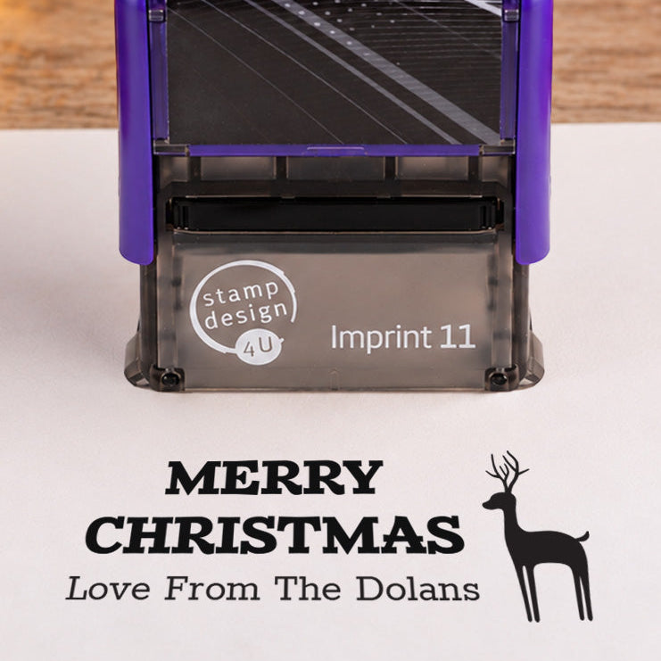 SD4U Imprint 11 | Reindeer Christmas Rubber Stamp | 37 x 13mm