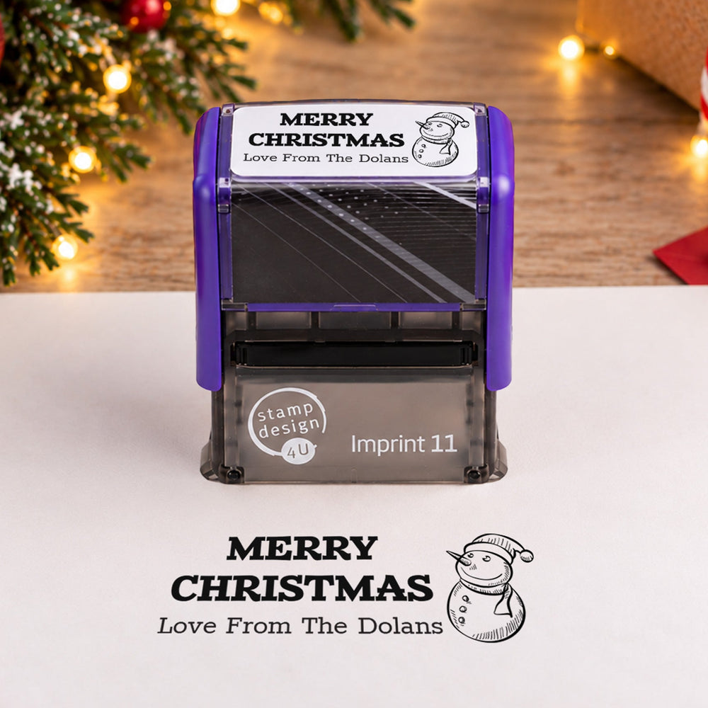 SD4U Imprint 11 | Snowman Christmas Rubber Stamp | 37 x 13mm