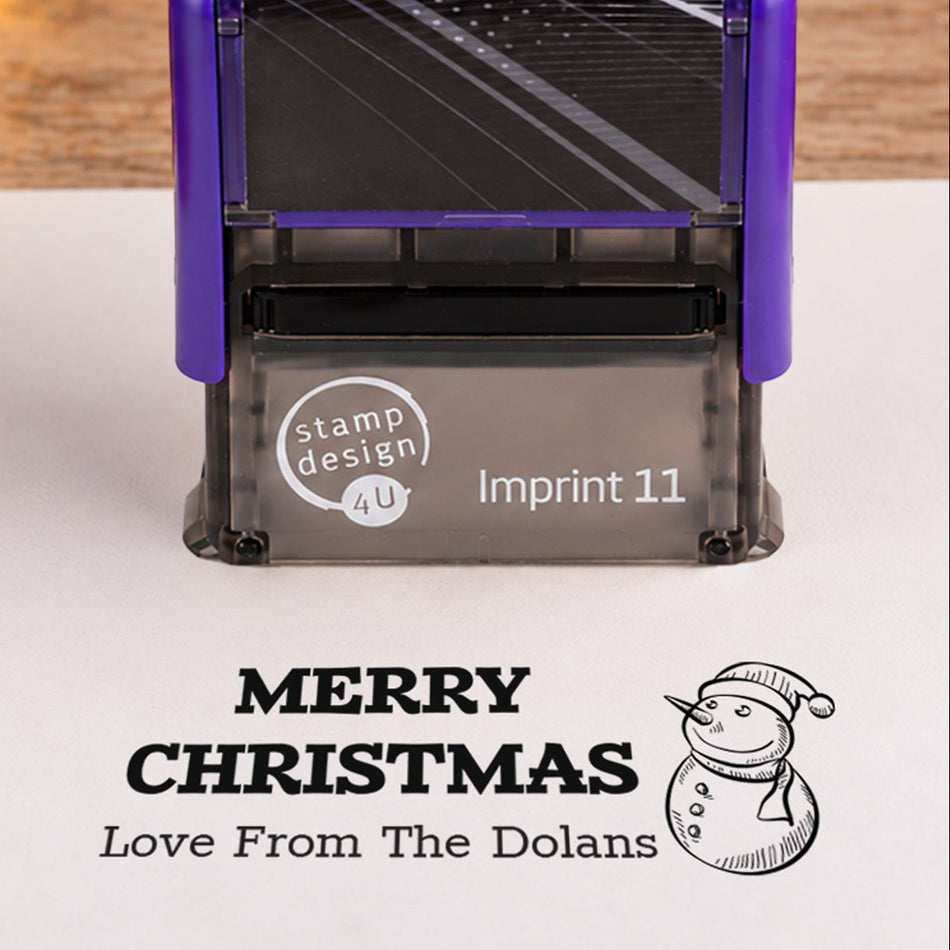 SD4U Imprint 11 | Snowman Christmas Rubber Stamp | 37 x 13mm