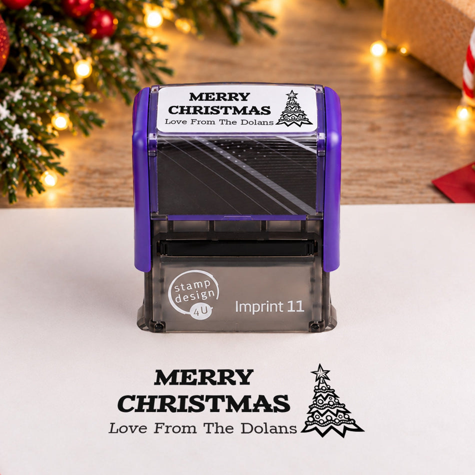 SD4U Imprint 11 | Fancy Christmas Tree Rubber Stamp | 37 x 13mm